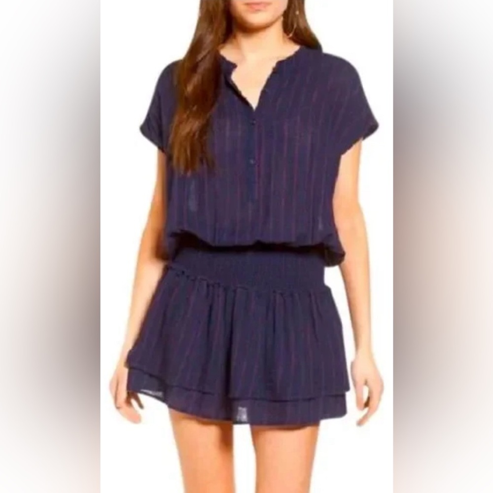 Rails Jolie Smocked Waist Button Front Mini Dress… - image 2